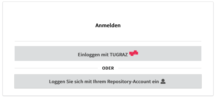 Anmeldung mit SSO der TU Graz