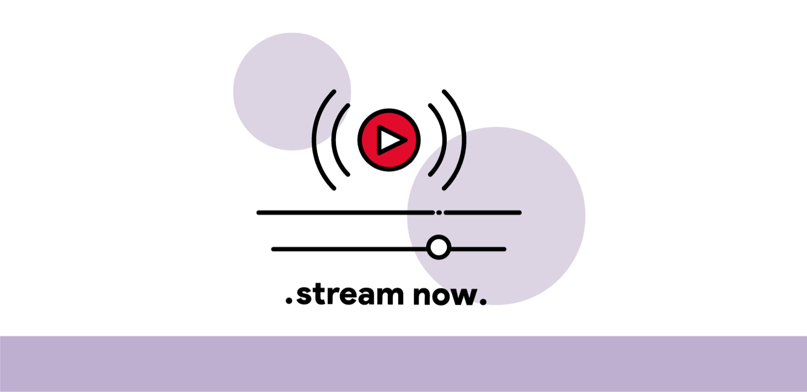 Playbutton und Text "Stream Now"