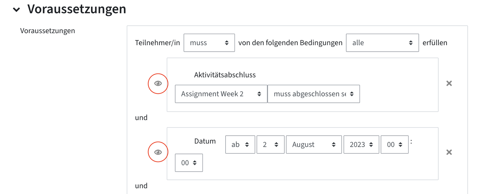 Augensymbol neben den Voraussetzungen