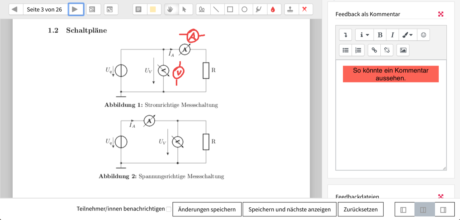 Screenshot einer Bewertung im TC