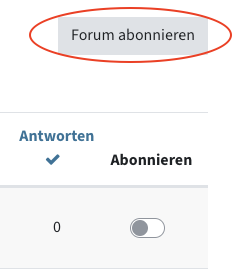 Button "Forum abonnieren" über den Foren-Themen