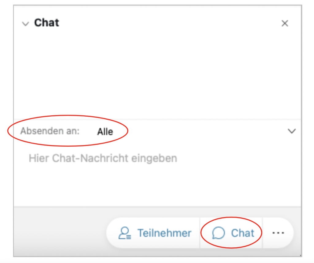 Screenshot der Chat-Funktion in Webex