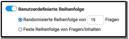 Schieberegler, um Randomisieren einzuschalten
