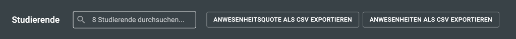 Buttons Anwesenheitsquote als CSV exportieren und Anwesenheiten als CSV exportieren
