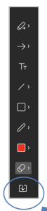 Menüleiste während Whiteboard-Freigabe. Der letzte Button, Herunterladen, ist markiert.