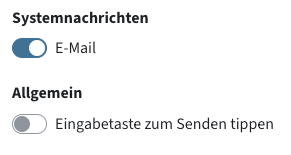Schieberegler für E-Mail-Benachrichtigungen