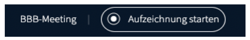 Button zum Starten der Aufzeichnung oben mittig