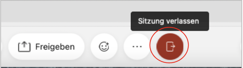 Button "Sitzung verlassen" ind er Menüleiste