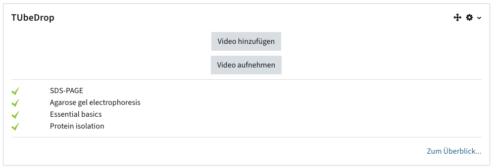 TUbeDrop-Block in einem TEachCenter-Kurs