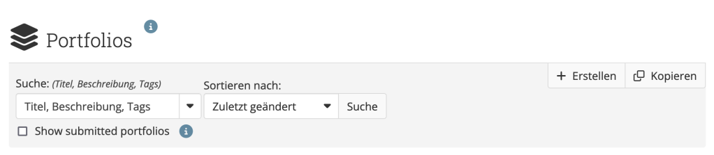 Portfolios-Menü mit Button erstellen und kopieren rechts