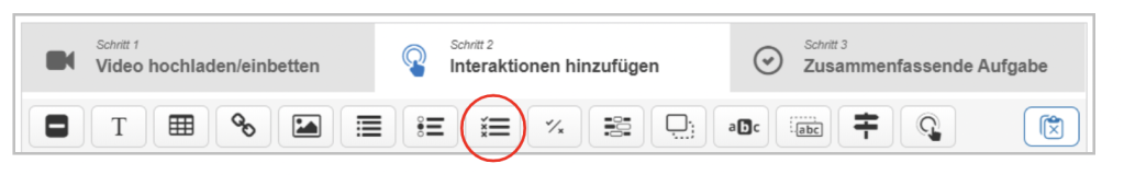 Screenshot der Werkzeugleiste mit dem Multiple-Choide-Symbol