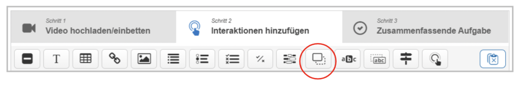Screenshot der Werkzeugleiste mit Drag-and-Drop-Symbol
