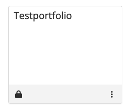 Übersicht über Portfolios mit einem Schloss-Symbol zum Teilen
