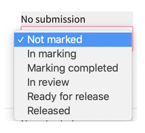 Screenshot of the different grading workflow stages