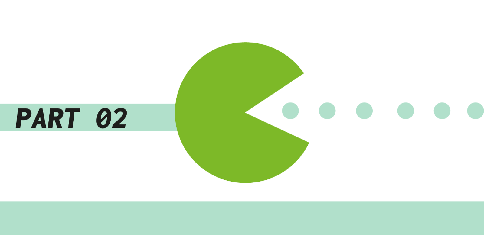 The green feedbackr logo eating a row of dots, next to it the words PART 02