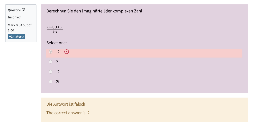 This is an example of a question on the question form.