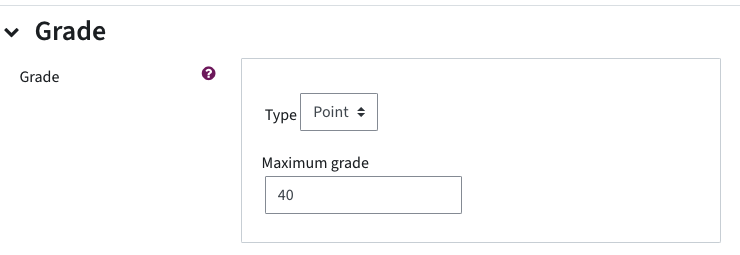 Setting maximum points for an assignment