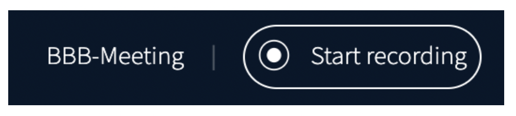 Screenshot of the start recording button