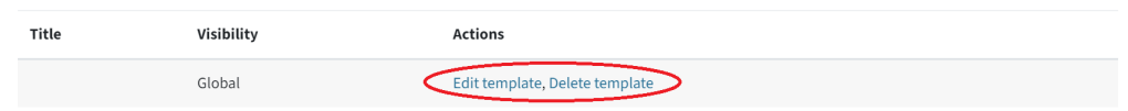this is the table in the section cover page ther you can edit and delete a previously created template. The table says title, visibility (here: global) and Actions, where you can edit or delete the template.