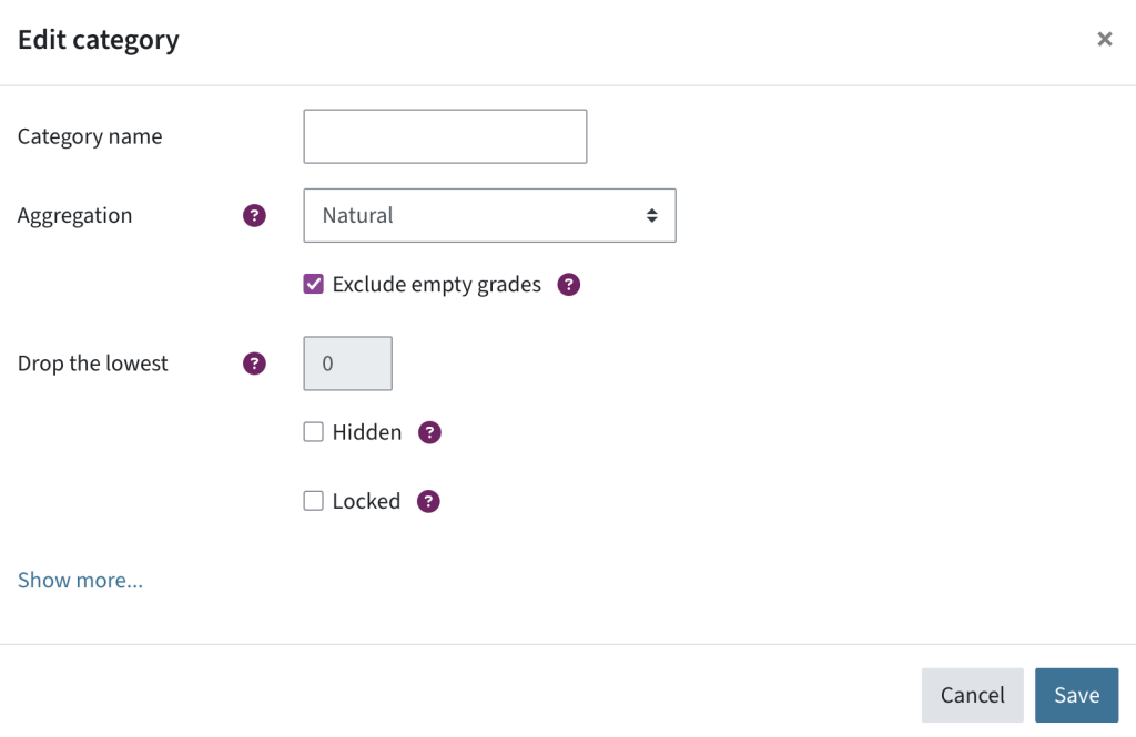 When the checkbox exclude empty grades is ticked, assignments that have not been submitted do not count towards the total