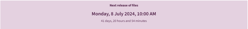 This is a box informing one about the next release date. It says the day, date, time and the hours, minutes, seconds remaining until the next release