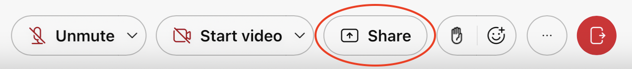 Share button in the menu bar
