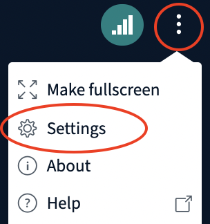 Screenshot of the three dots and the menu