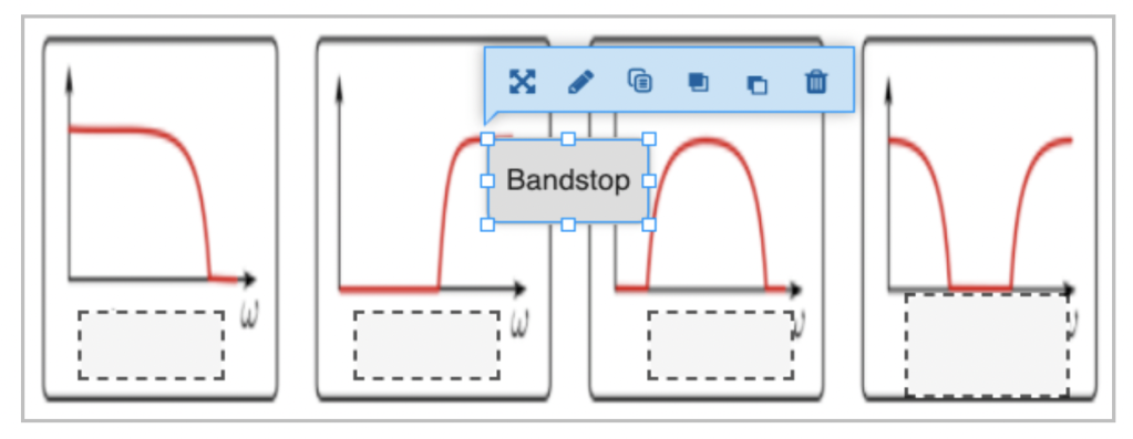Answer option in a drag and drop question after it has been inserted